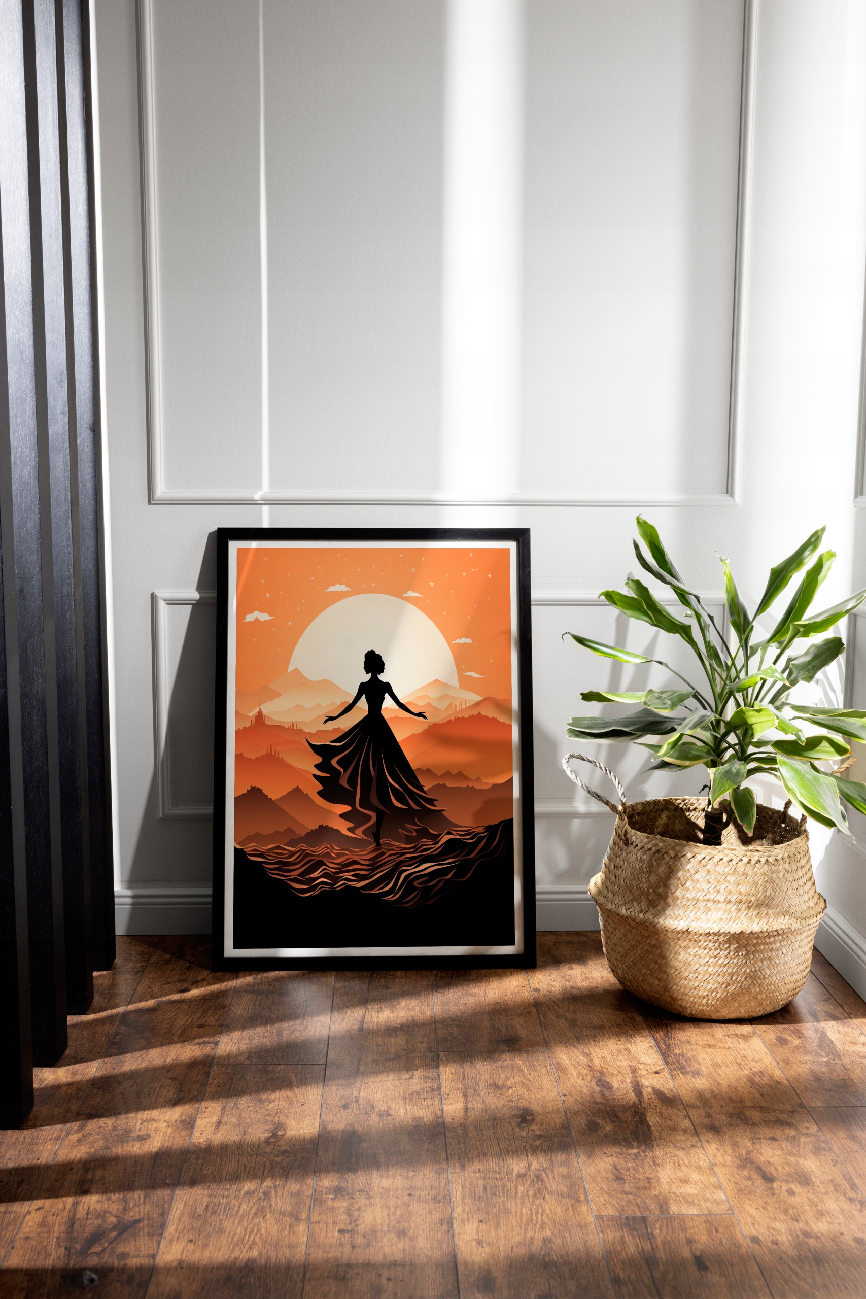 Plakat na Ścianę Obraz Baletnica Minimalizm Zachód Słońca 70x100 cm Premium Szerokość produktu 70 cm