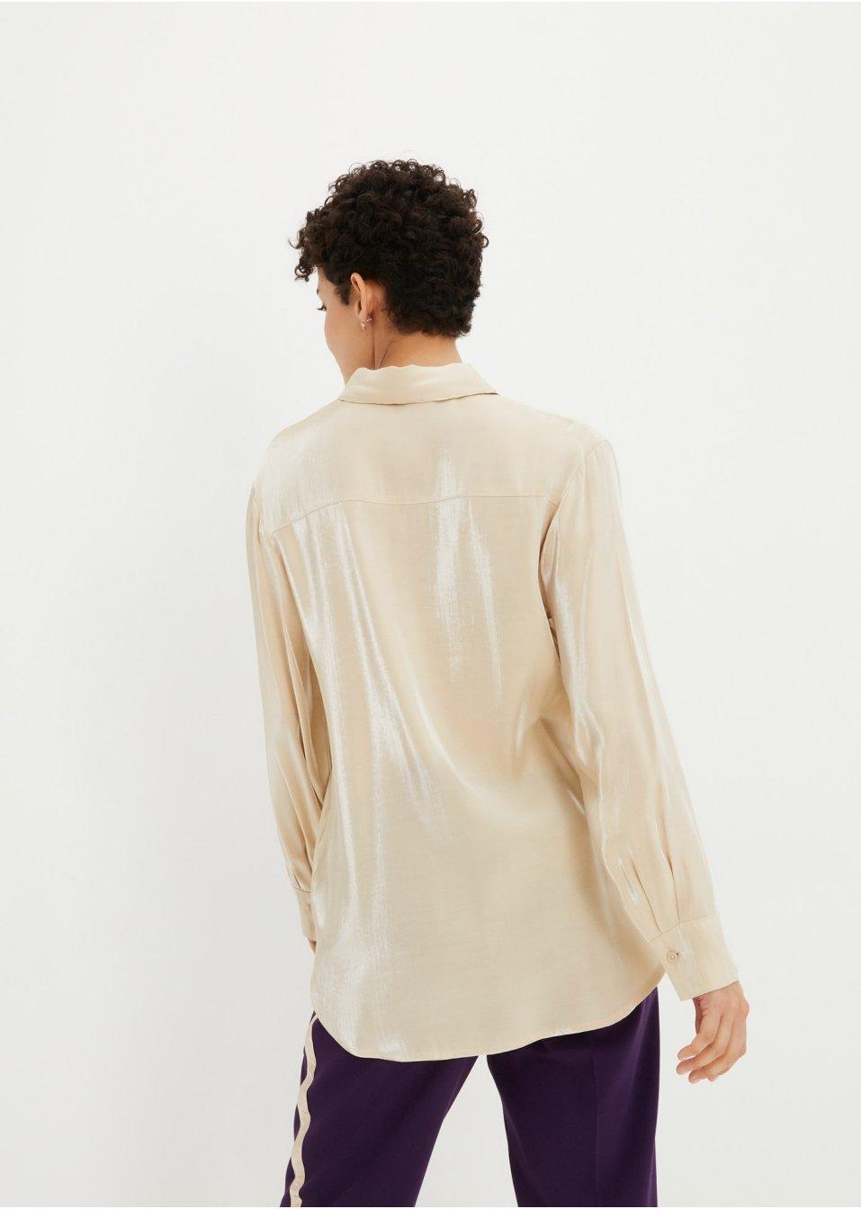 40 KOSZULA Z POŁYSKIEM iab Odcień ecru