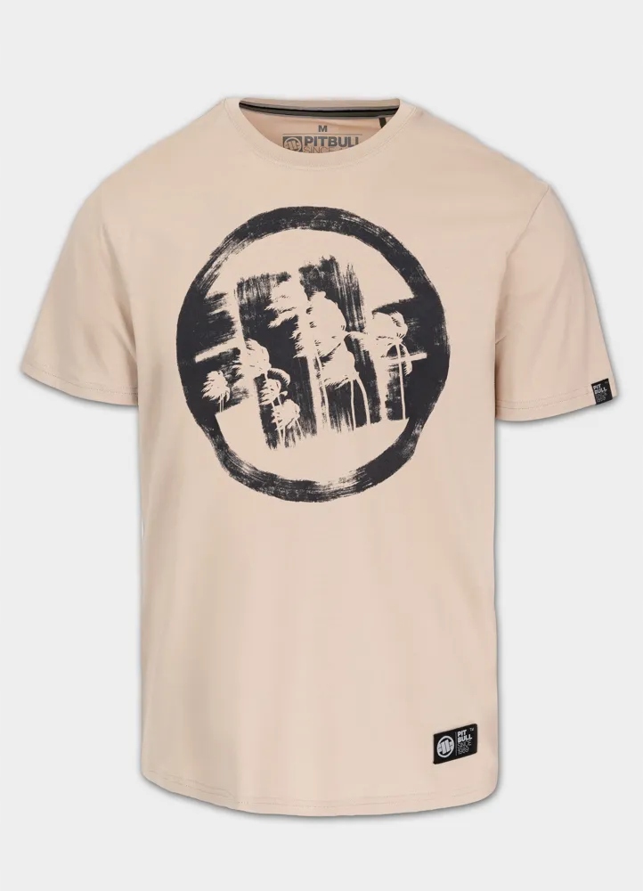 Męska Koszulka Pitbull Bawełniany Klasyczny T-shirt duże logo Logo Palms