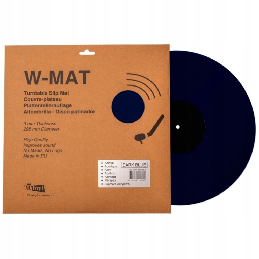 Mata Do Gramofonu Winyl W-mat Acrylic Dark Blue