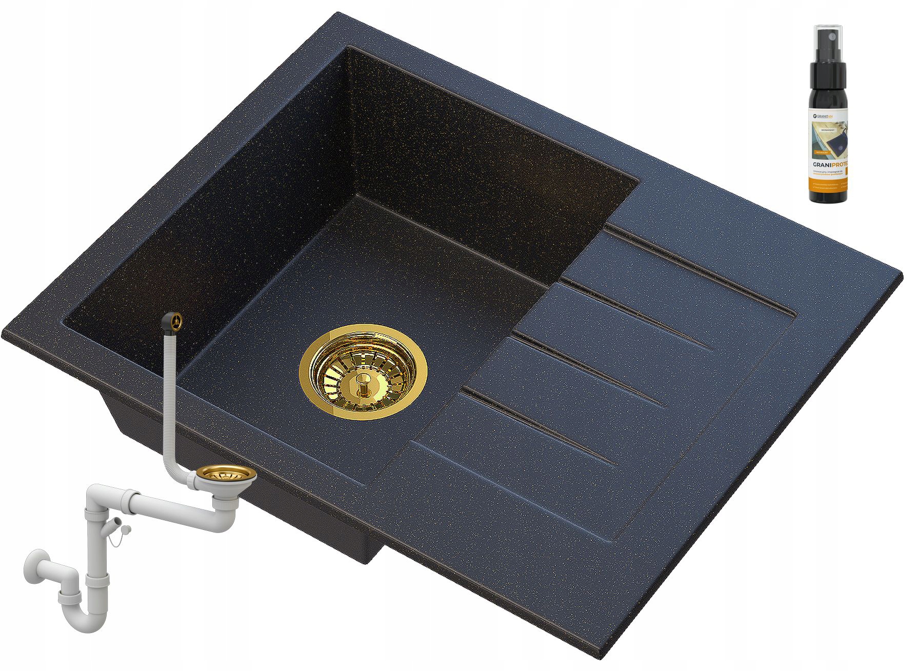 Zlatý drez Granitový Syfon Impregnat