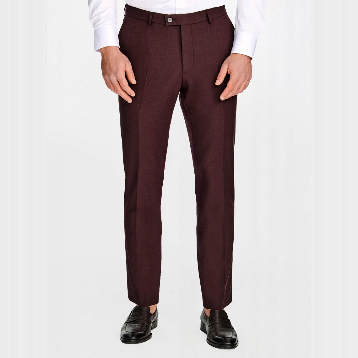 Elegantní hnědé oblekové kalhoty Slim Fit Pako Lorente vel