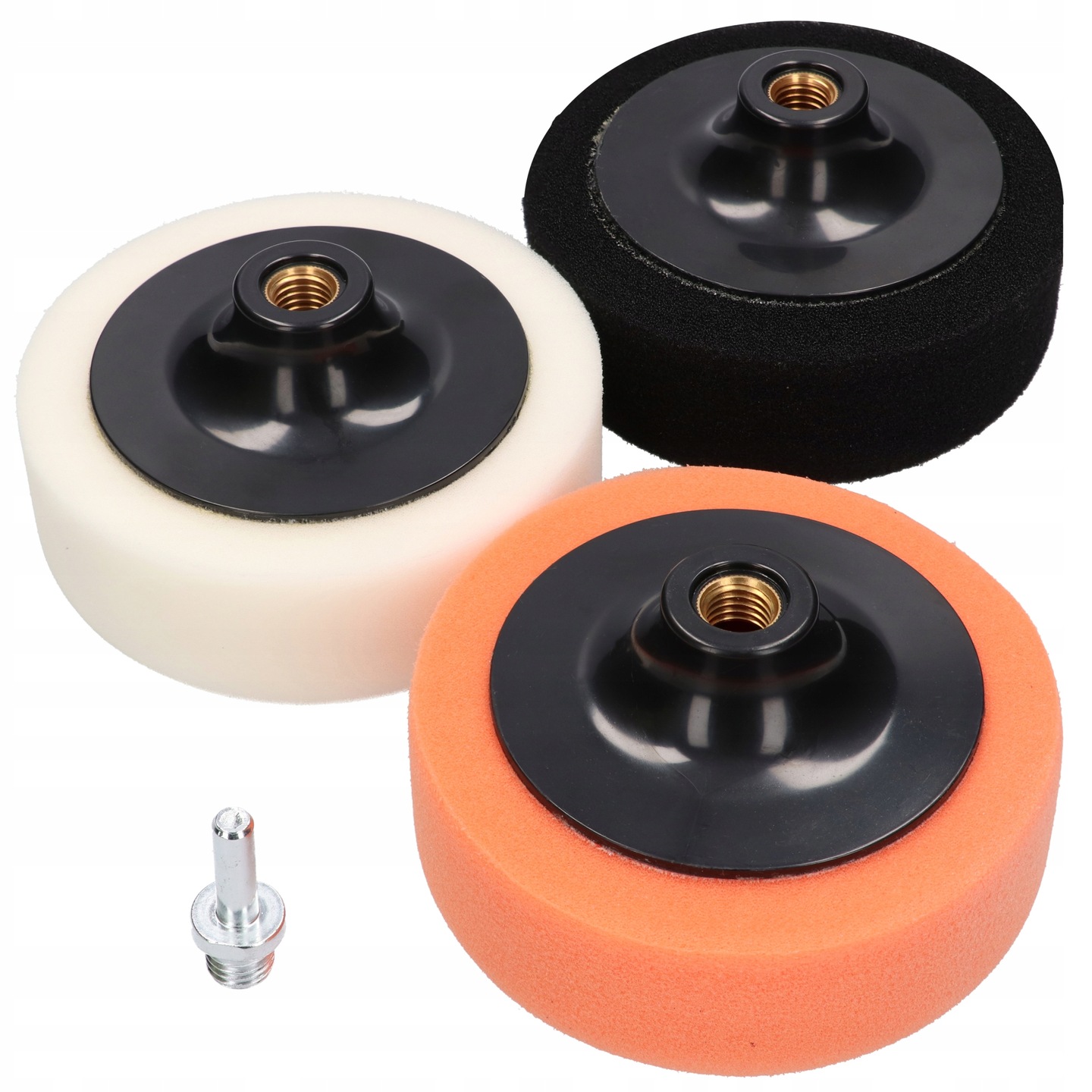 Zestaw 3 Gąbek Polerskich Na Wkrętarke 150mm M14 Miękki Średni Twardy Pad