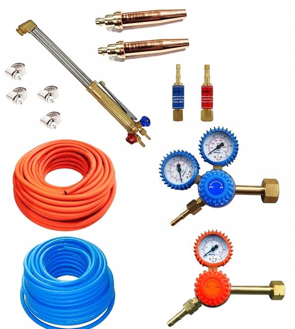 Palnik do cięcia Propan Tlen Zestaw Palnik Dysze Wąż Reduktory Bezpieczniki