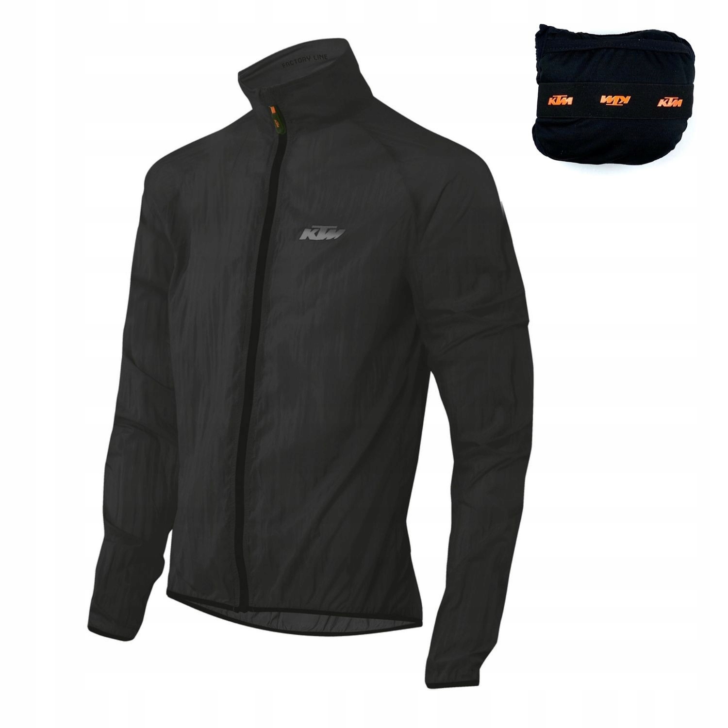 Ultraľahká zbaliteľná bunda Ktm Factory Line Windbreaker Black