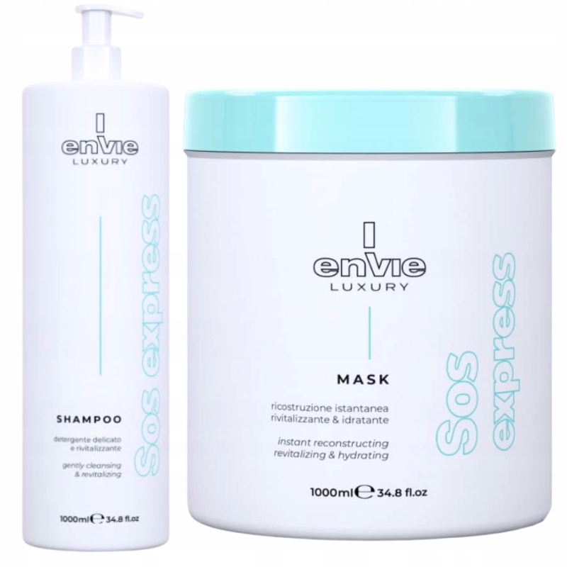 Szampon I Maska Nawilżająca Do Włosów Zniszczonych Sos Express 2x1000ML