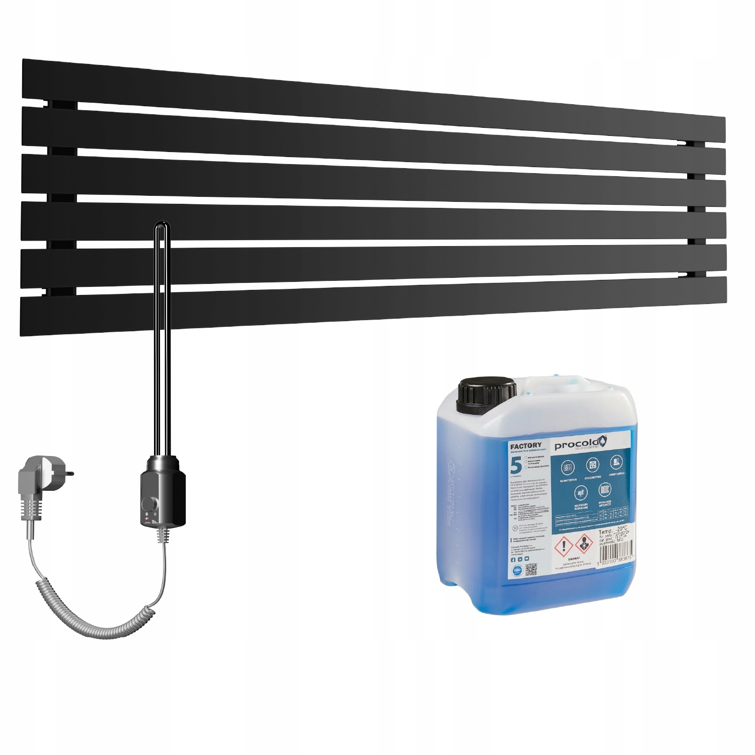 Set Horizontální elektrický ohřívač Bello 45x100 Černý Mat