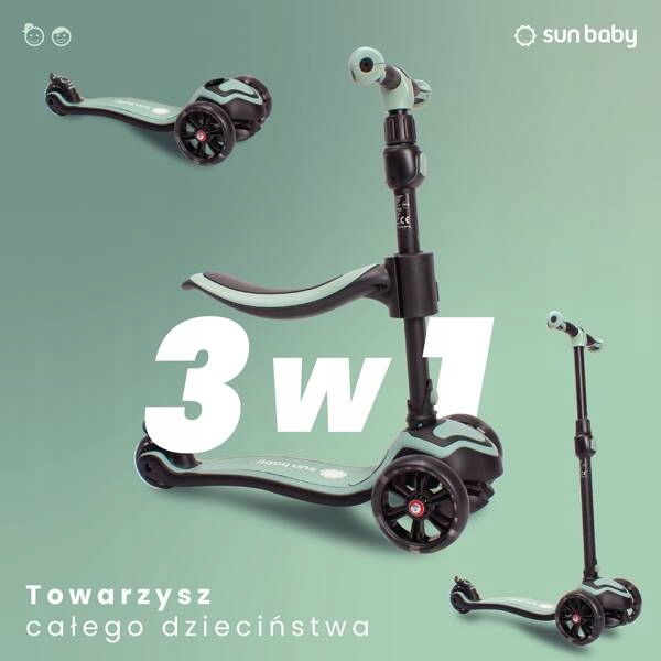 HULAJNOGA LED Rowerek biegowy deskorolka Flash 3w1 z kołami LED Kod producenta J02.013.1.7