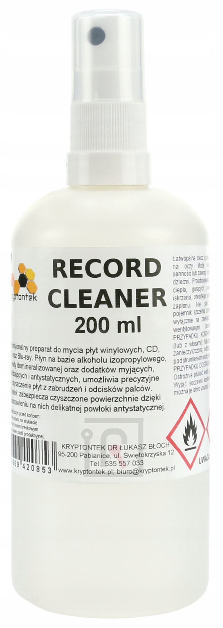 RECORD CLEANER CZYSZCZENIE MYCIA PŁYT WINYL WINYLOWE CD DVD BLU-RAY 200ml