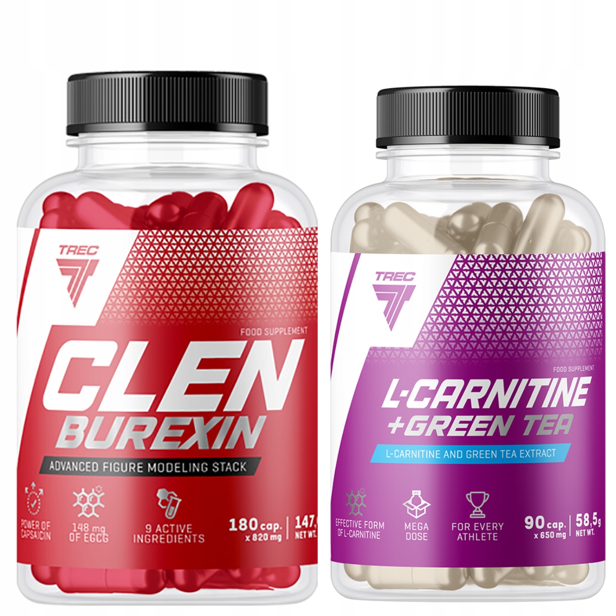 Set Trec Clenburexin 180k L-carnitine Green Tea 90k Spalovač Karnitin