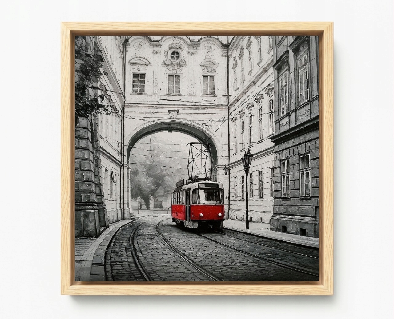 Obraz Rama American Box Město Česká Republika Praha Tramvaj Retro Vintage 40x40