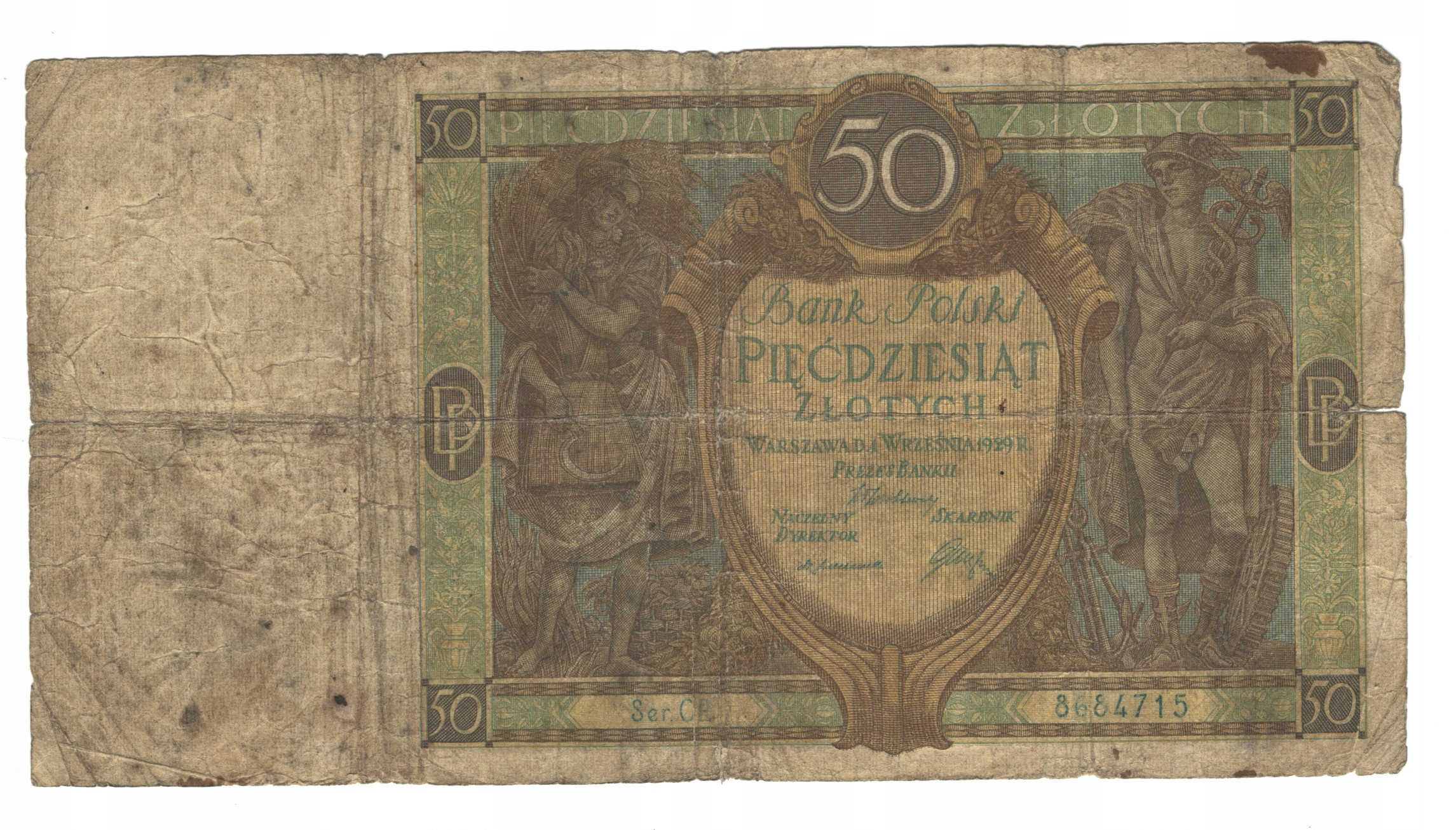 POLSKIE PIĘĆDZIESIĄT ZŁOTYCH 1940 BANKNOT