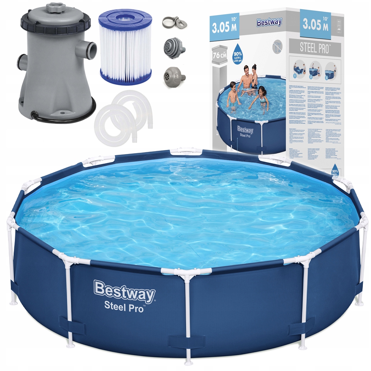 Roštový Bazén Bestway 56679 305 CM 7V1 Sada Filtračná Pumpa Hadice