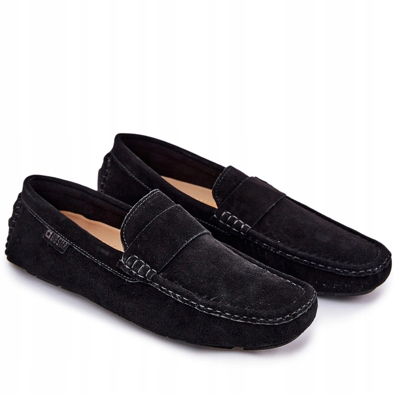 Pánské Mokasíny Z Přírodního Semiše Big Star RR174049 Černé 44