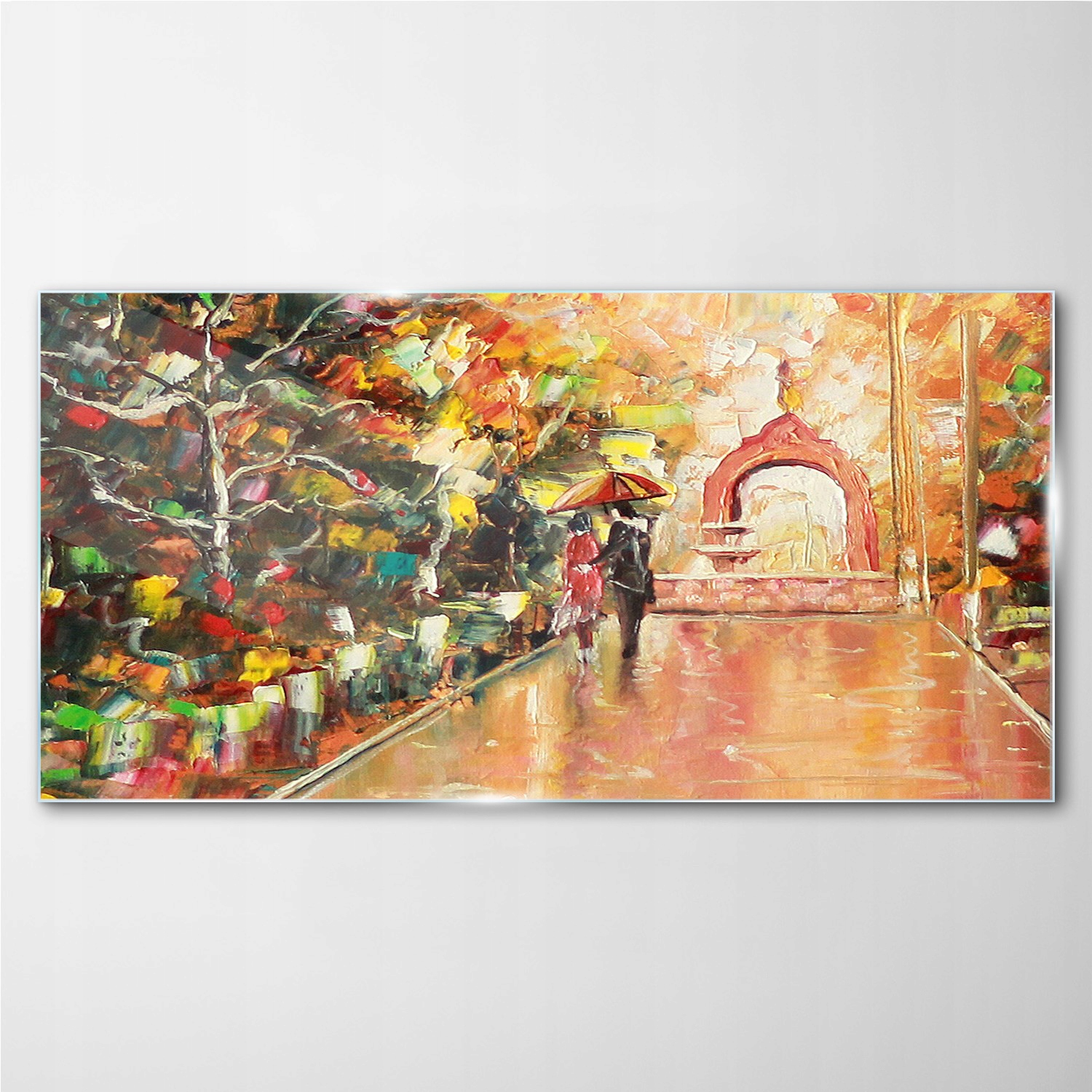 

Foto-obraz szklany Malarstwo para drzewa 140x70 cm