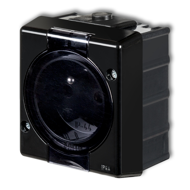 

Karlik Senior Gniazdo pojedyńcze czarne z klapką