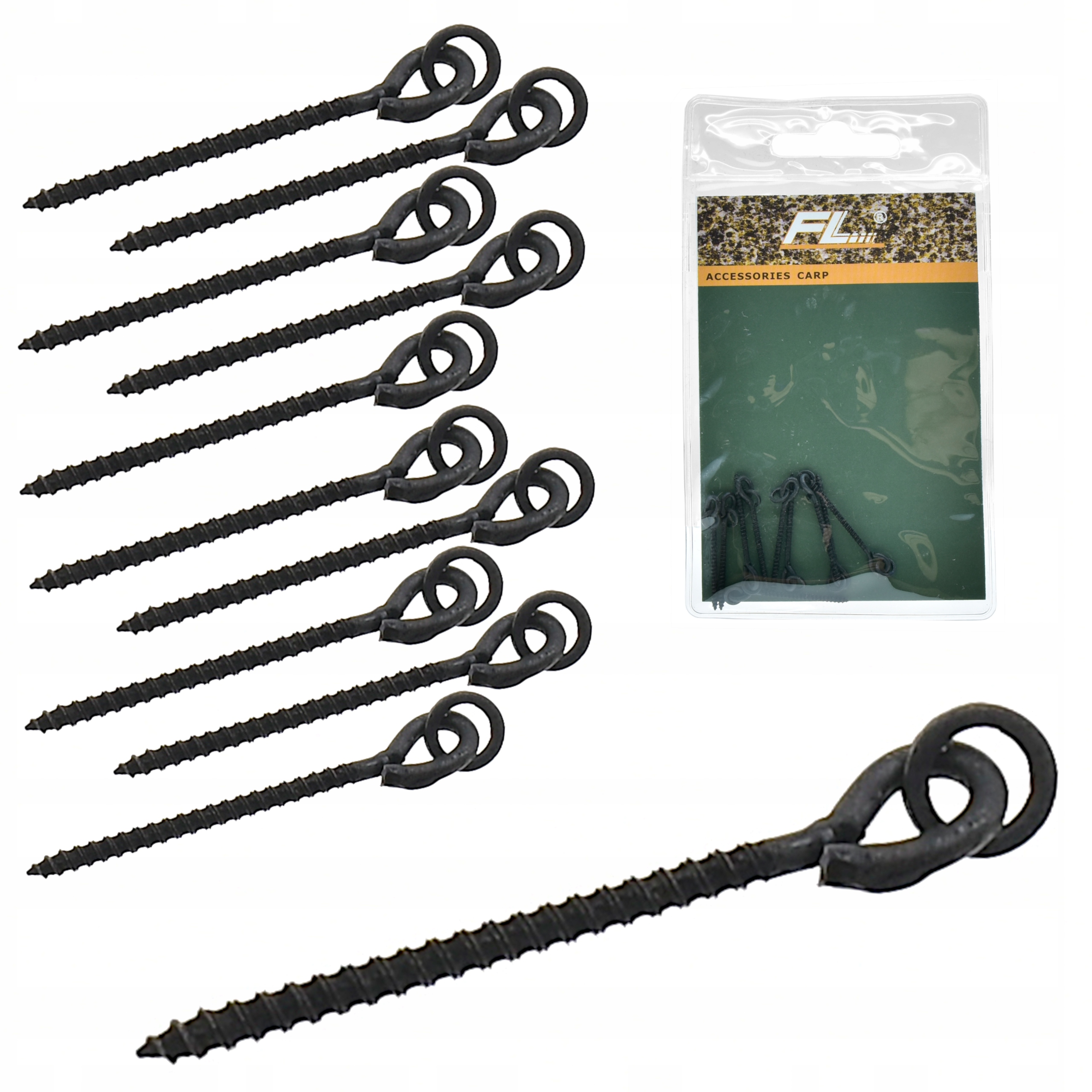 

10 x Wkręt do Kulek Przynęt z kółkiem 25 mm Metal