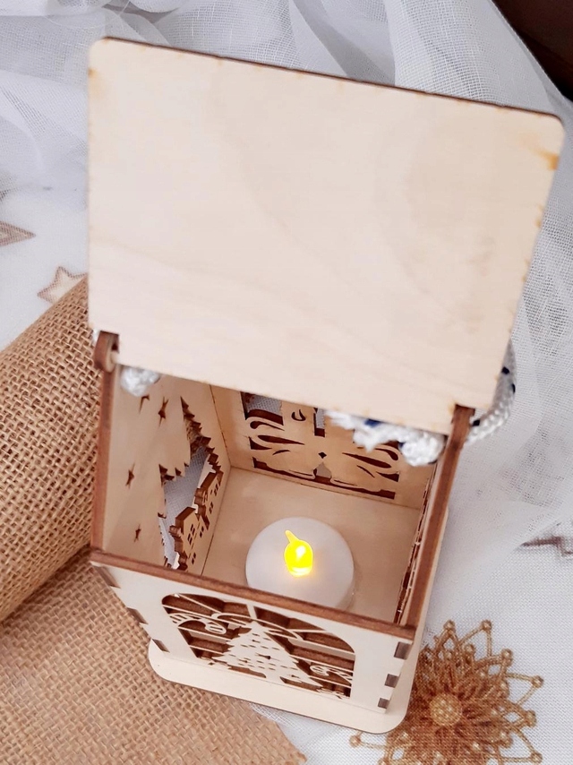 Drewniany Lampion Adwentowy Roraty Święta LED Kod producenta LampDrew-1