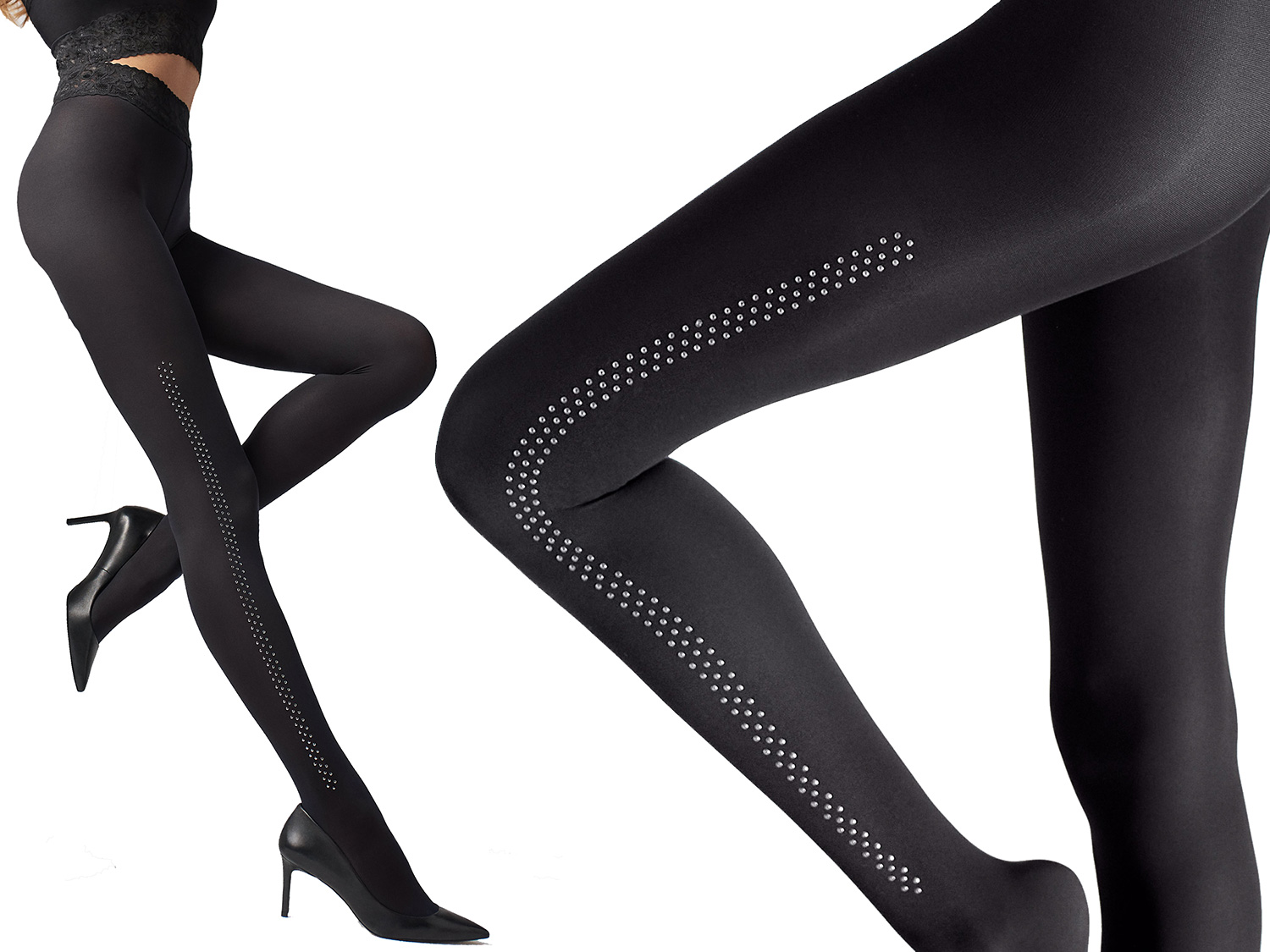 

Rajstopy z bocznym pasem z ćwieków Brads T19 3/4