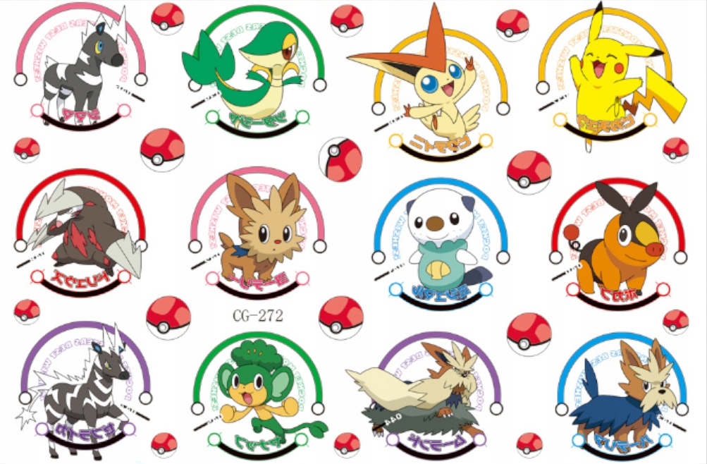 

Tatuaże zmywalne dla dzieci Pokemon CG272