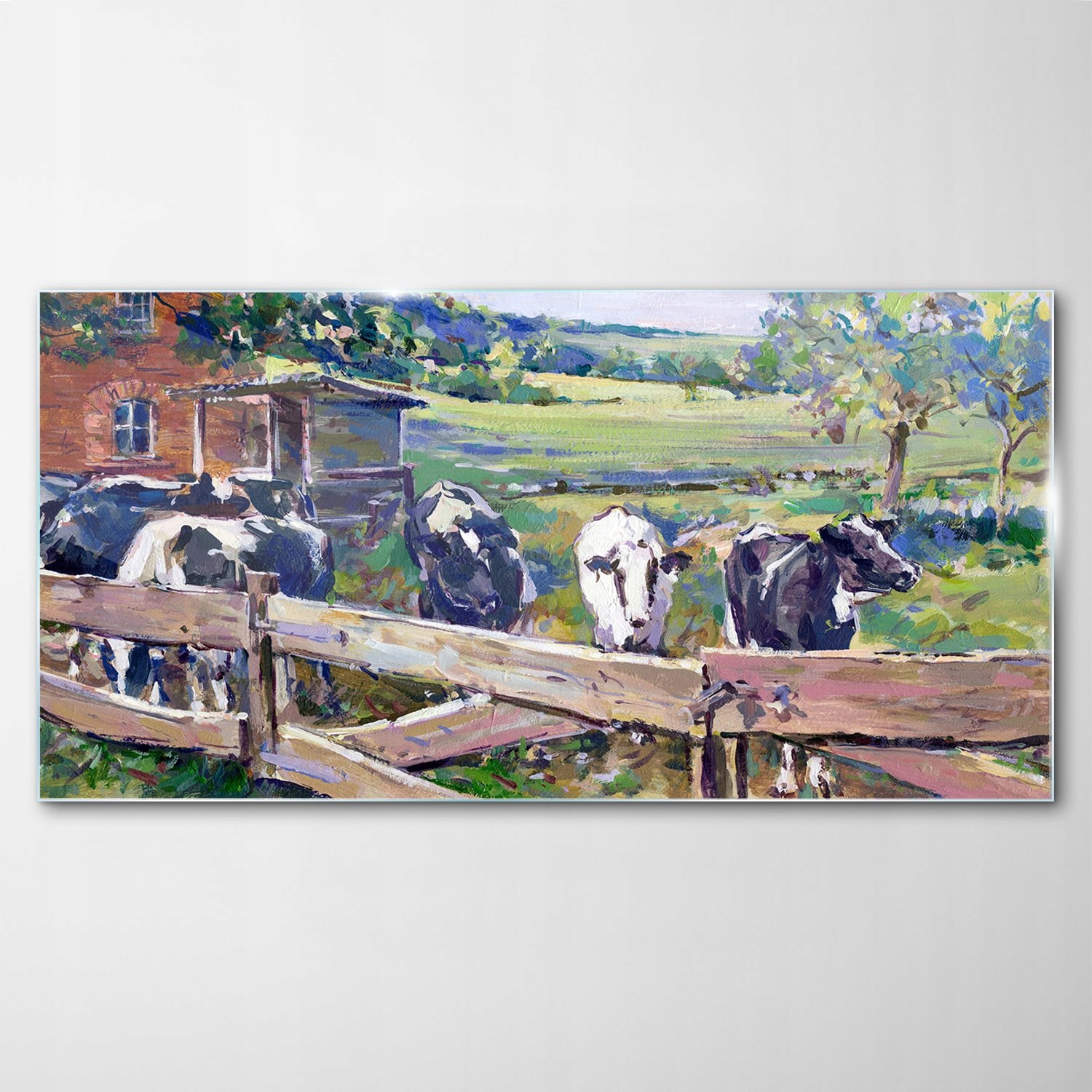 

Obraz na Szkle Dekor Krajobraz Krowy Wieś 140x70