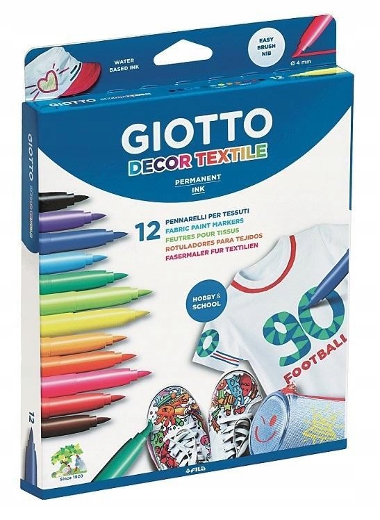 PISAKI DECOR TEXTILE 12 KOLORÓW GIOTTO, GIOTTO
