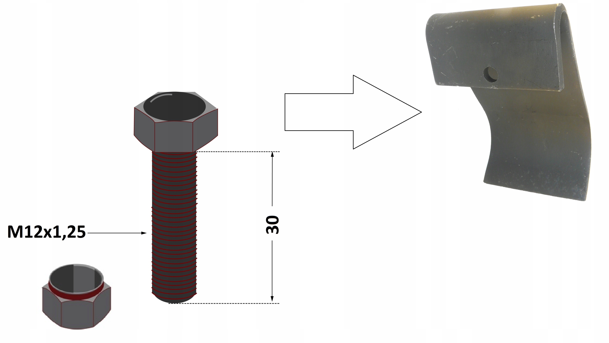 

Śruba M12x30 do bijaka DUC-51 kosiarki Ducker 445