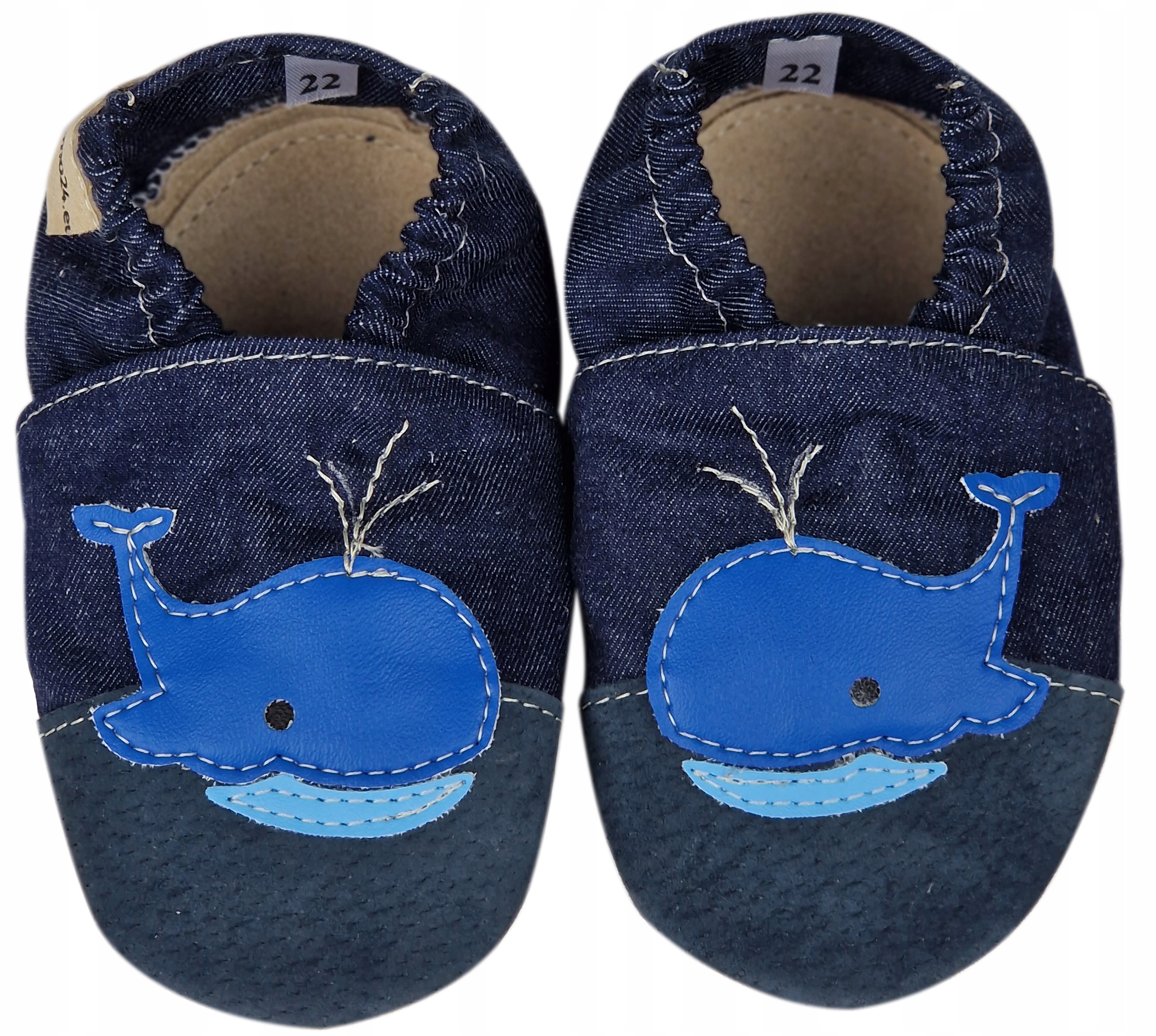 

Kapcie dreptulki paputki jeans z wielorybem R.25
