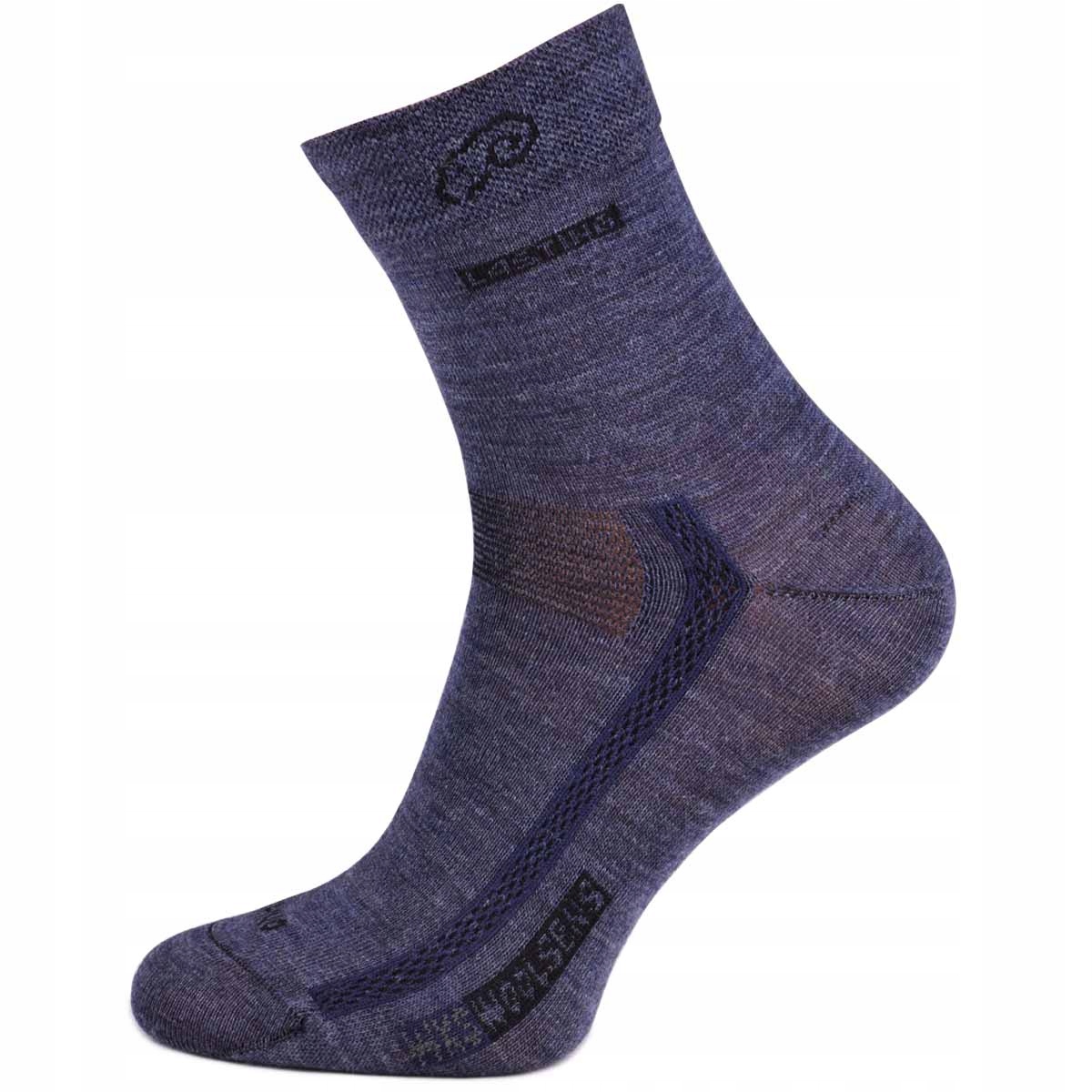 Skarpety trekkingowe sportowe z wełny merynosa 70% merino granatowe 38-41