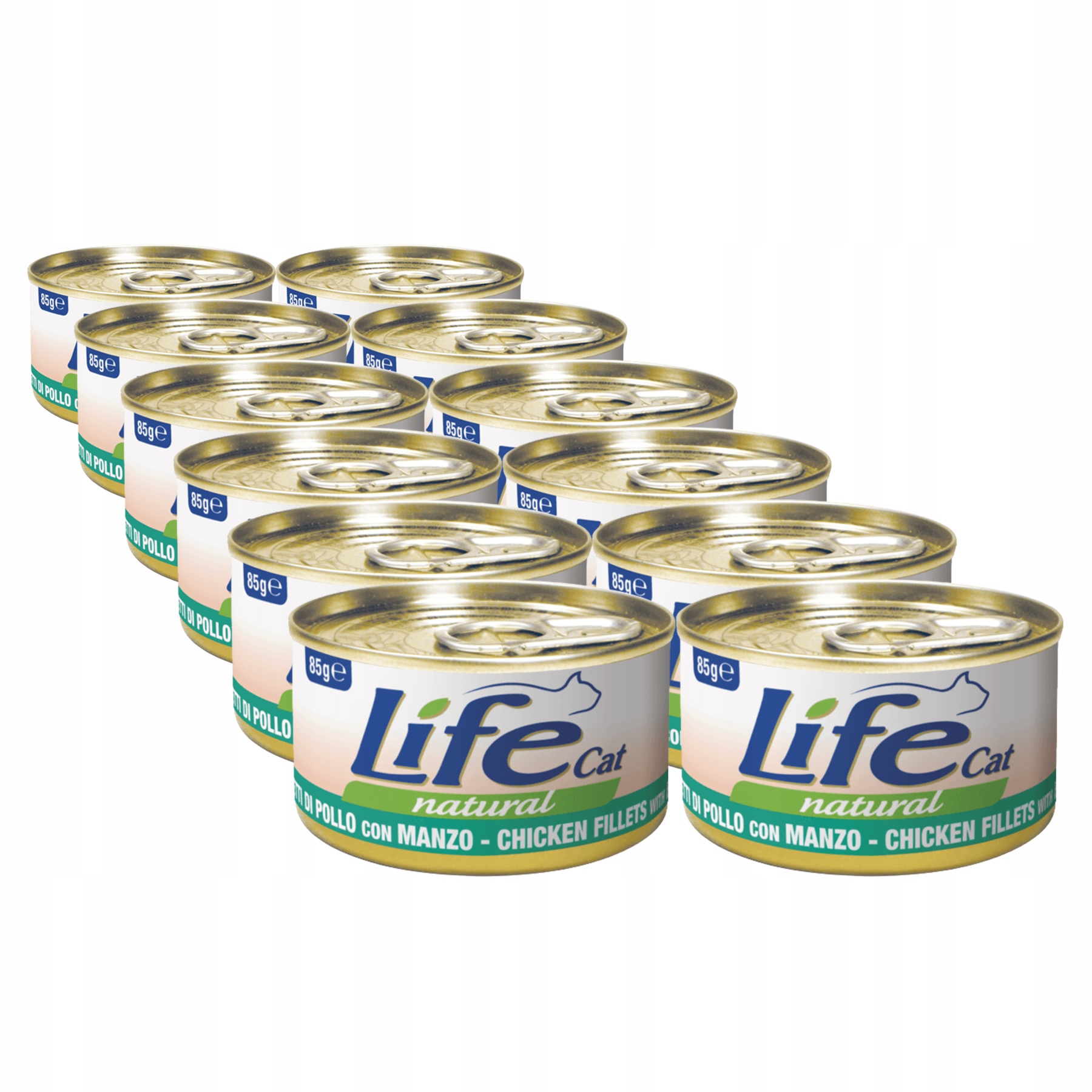 Levně Life Cat Natural Krmivo pro kočky konzerva Set 12x85 g Kuře hovězí maso