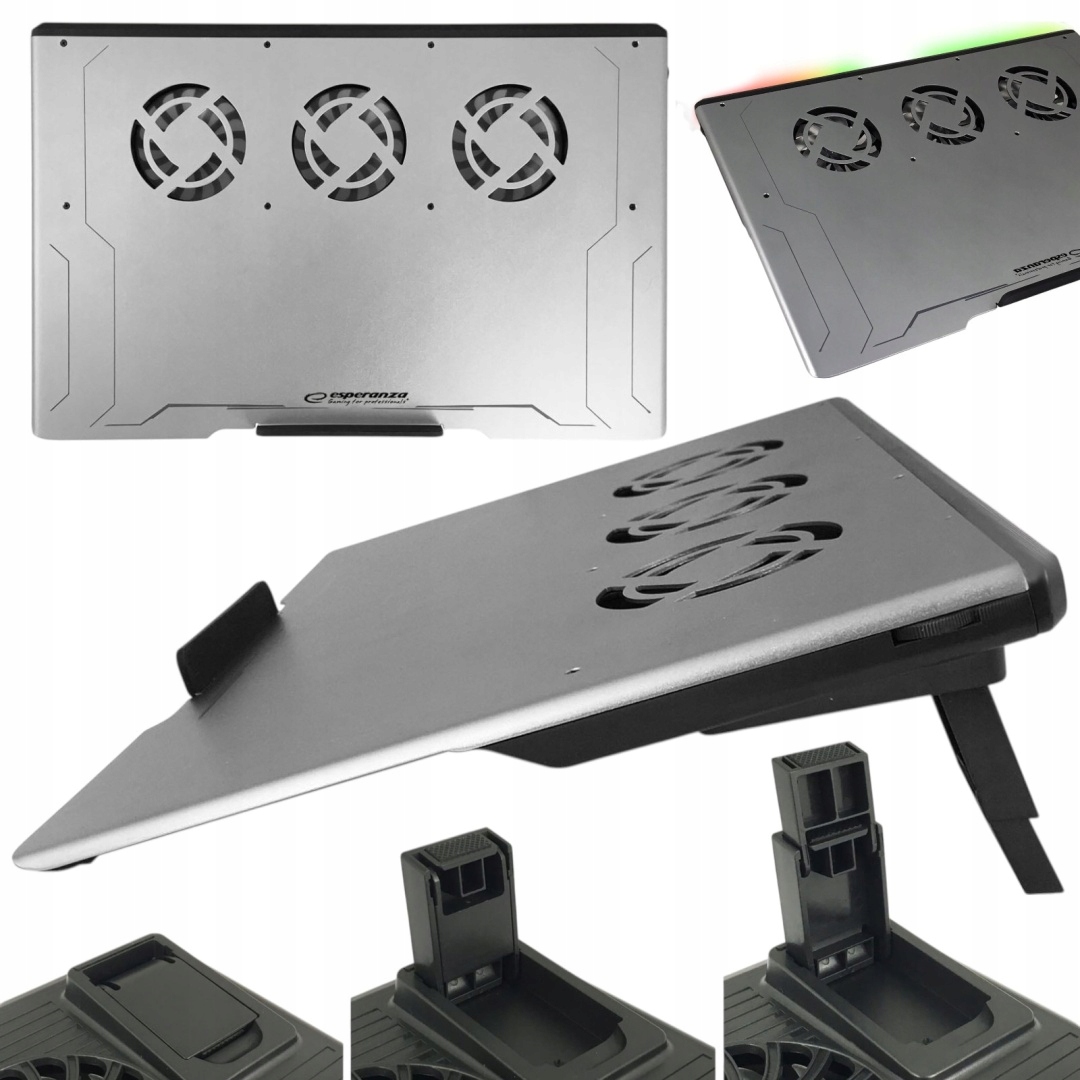 PODSTAWKA CHŁODZĄCA POD LAPTOP DO 19'' NOTEBOOK GAMINGOWA PODŚWIETLANA LED