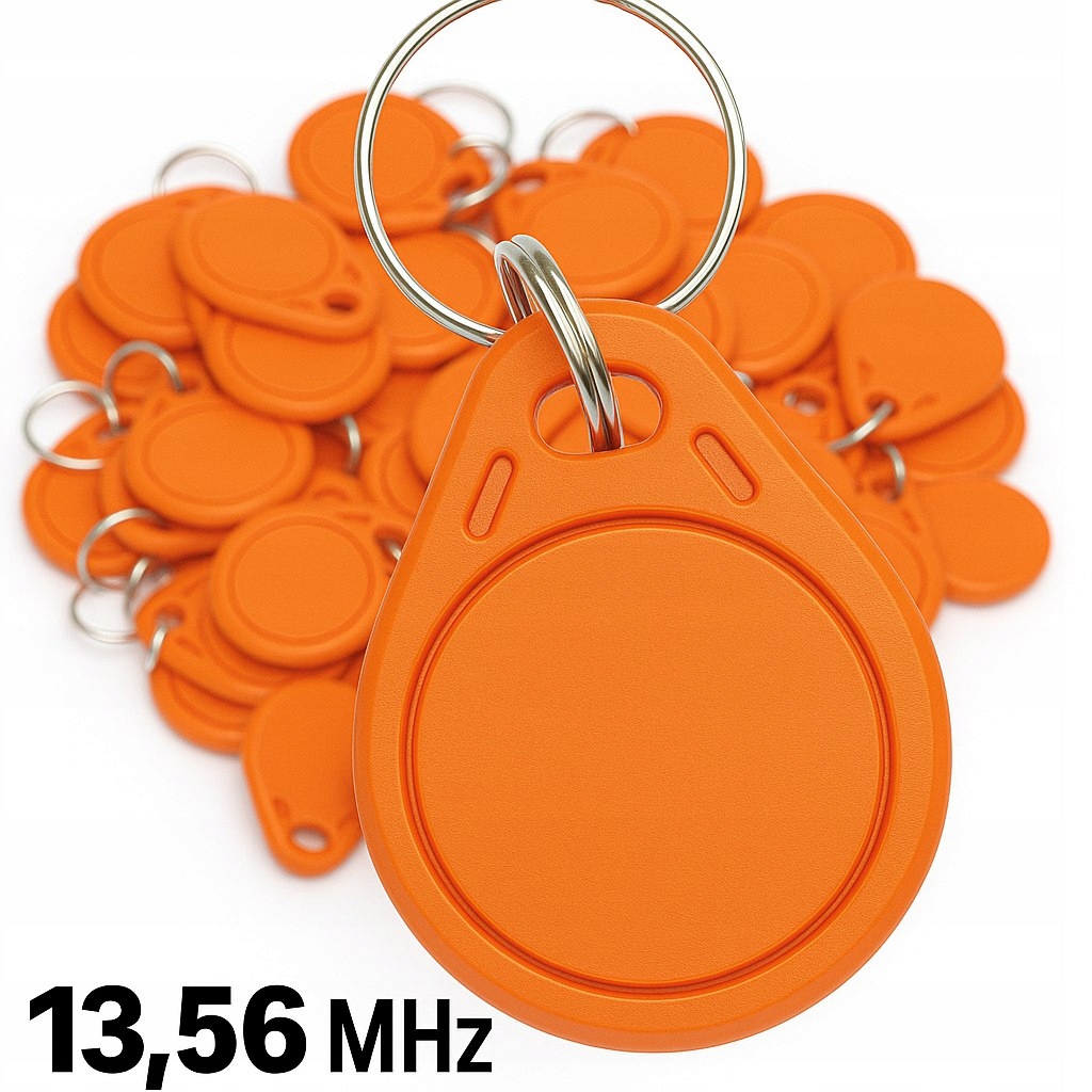 Přívěsek Na Klíče bezkontaktní Rfid Mifare 13,56 MHz oranžový 100 ks MFB1 Pastylka
