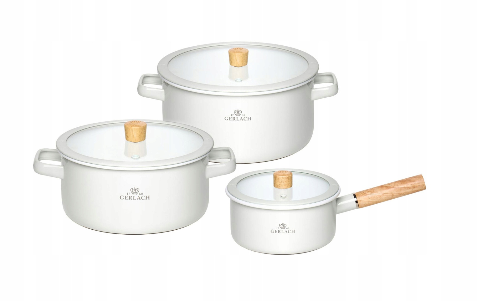 Gerlach Sada smaltovaných hrncov Natur Enamel biela 6 ks univerzálna