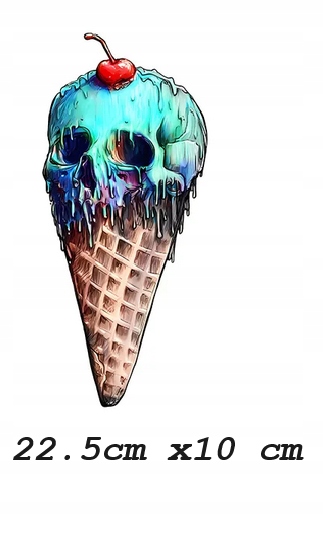 TERMO NAKLEJKA APLIKACJA NAPRASOWANKA LÓD CZASZKA G1 Model CZASZKA LÓD