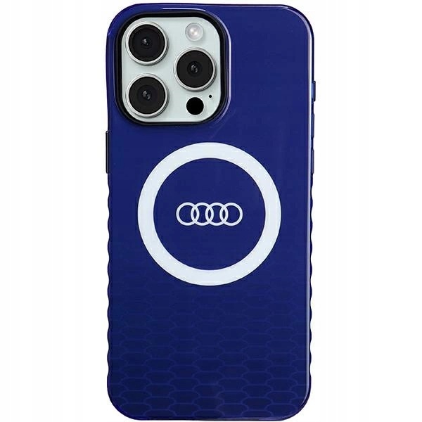 Etui Audi IML Big Logo MagSafe na iPhone 15 Pro Max niebieskie