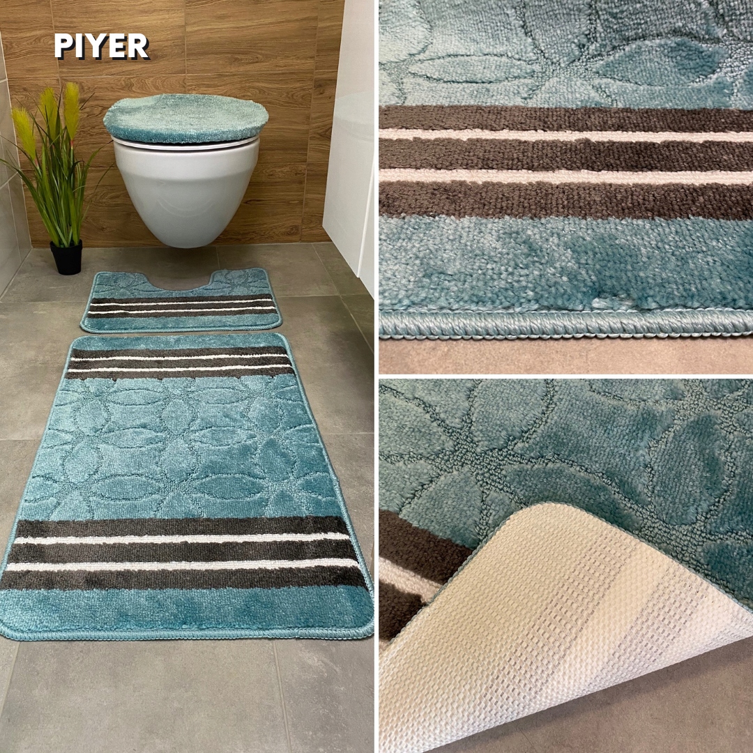 Dywaniki łazienkowe trzyczęściowe podgumowane mix Waga produktu z opakowaniem jednostkowym 2 kg