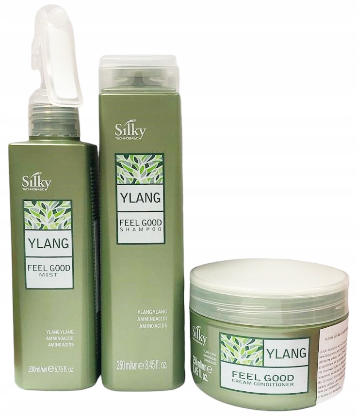 Silky Ylang Feel Good Zestaw Do Odbudowy Łodygi Włosa Szampon Odżywka Mist