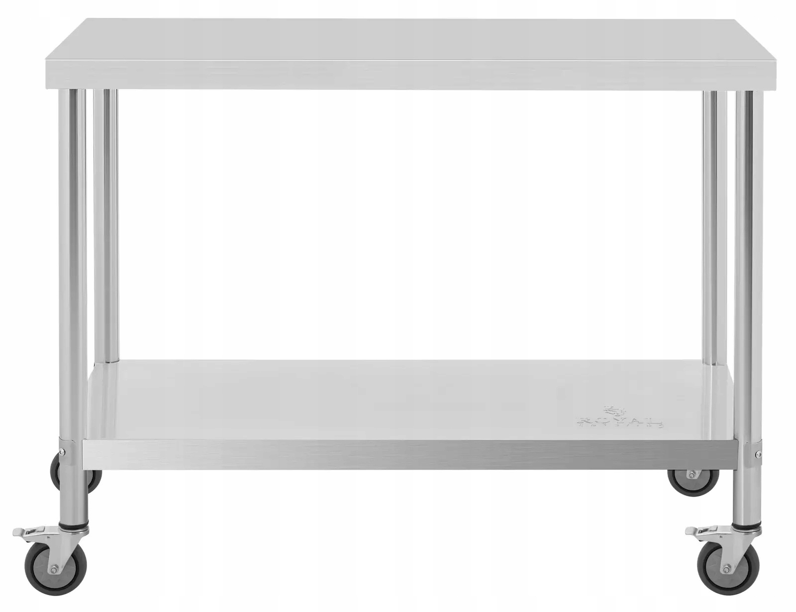 Stół nierdzewny z półka kółka 120x60 Royal Catering RCAT-120/60-W 10012804