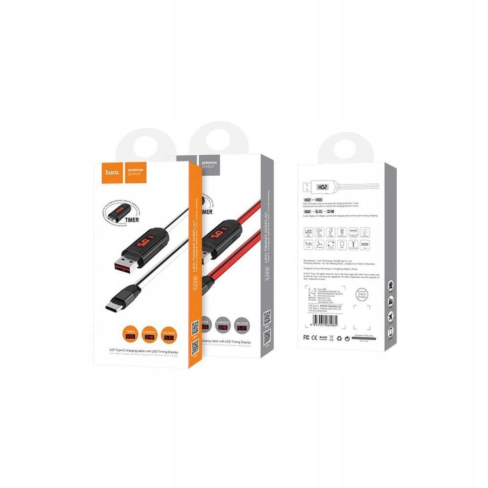

Hoco kabel Led Typ C 1 metr z LCD U29.