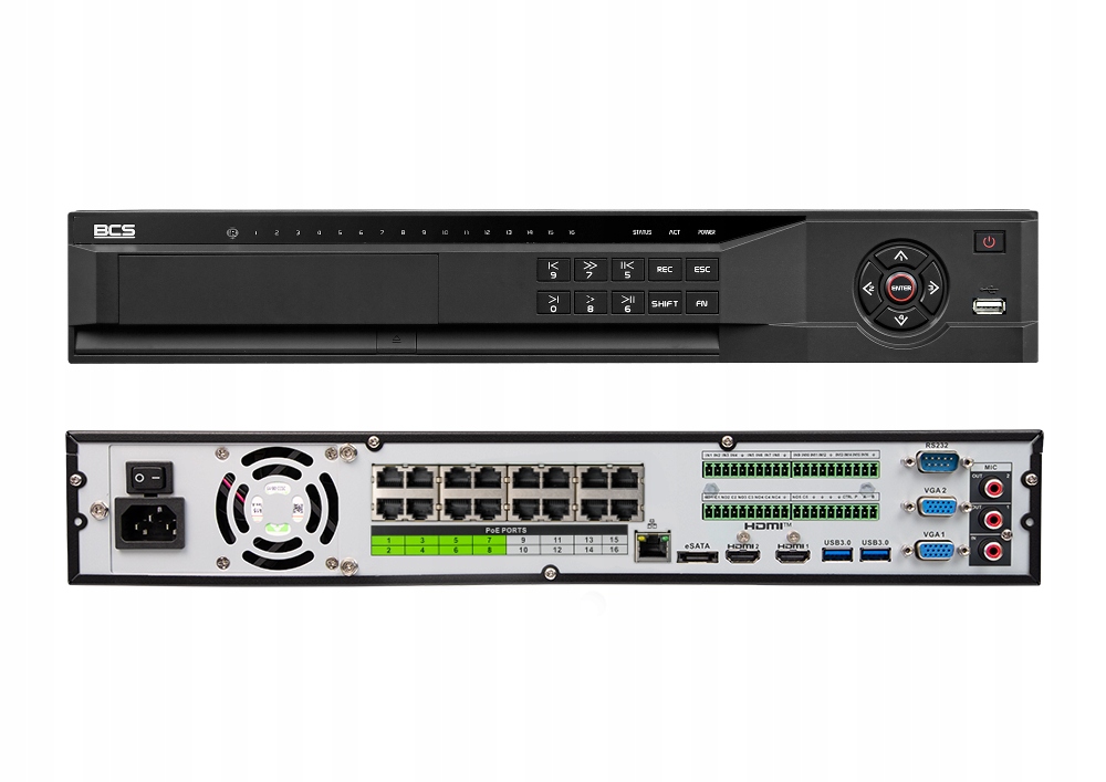 Ip rekordér BCS-L-NVR1604-A-4K-16P 16 kanálový, 32 Mpx| Bcs Line