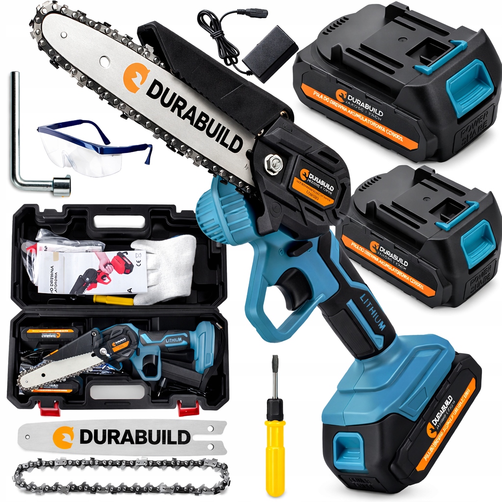 Piła Łańcuchowa Akumulatorowa Pilarka Elektryczna 2xAKU 21V 2x łańcuch 4+6"