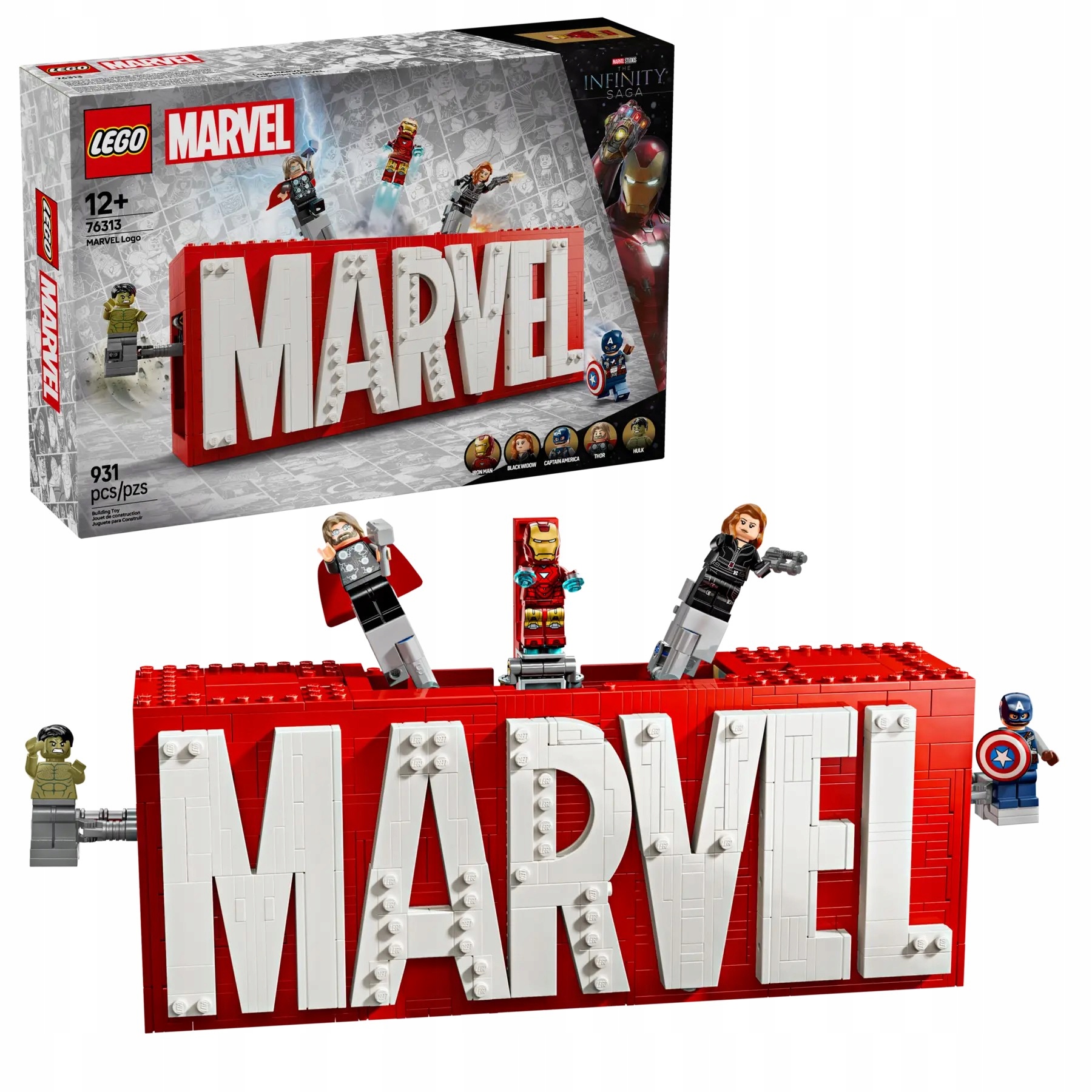 Klocki LEGO Logo Marvel z minifigurkami (76313) Wielokolorowy