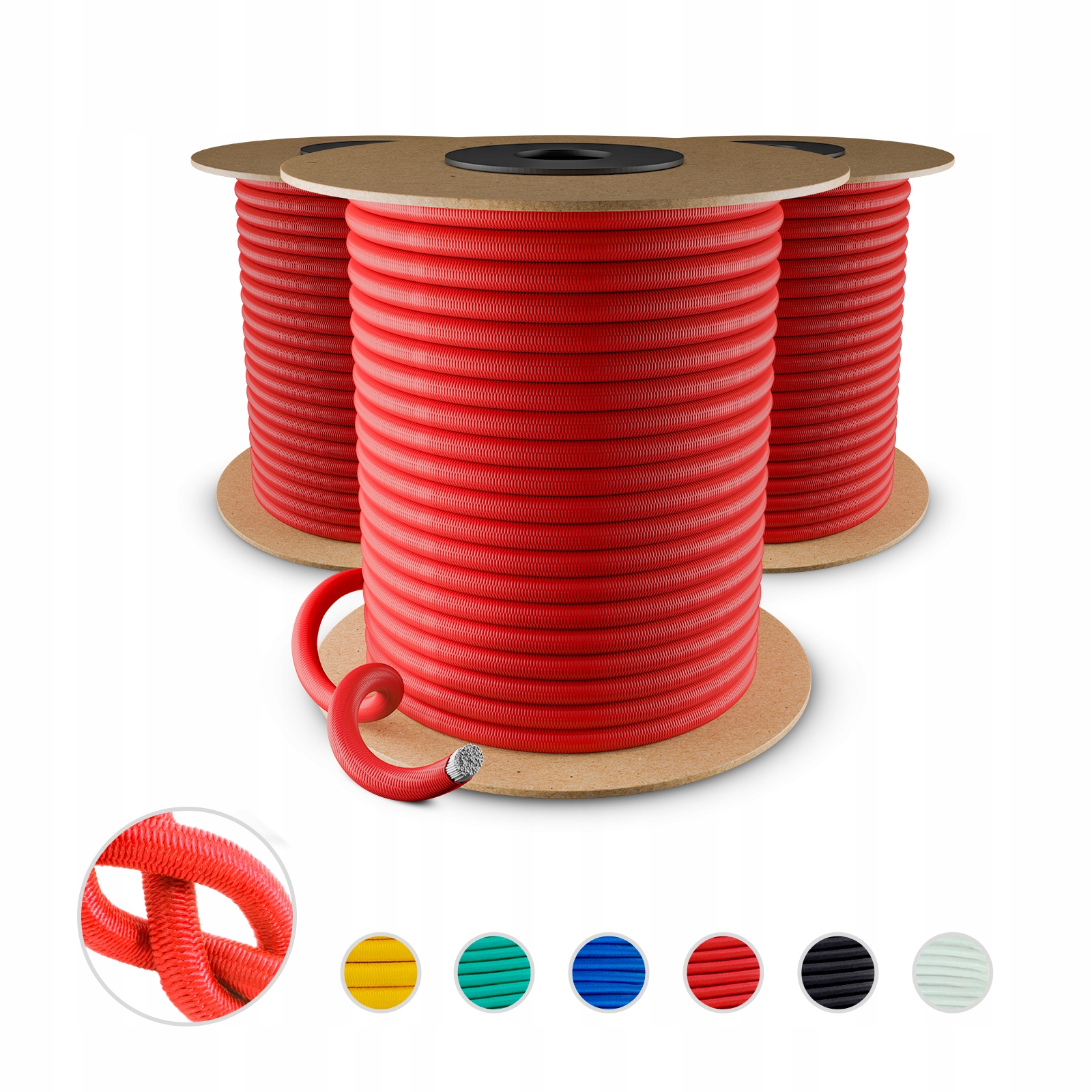 Elastické gumové lano Upevňovací expandér Guma na plachty Červená 12 mm 100