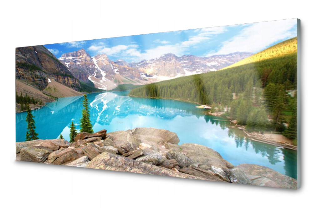 Skleněný panel do kuchyně Hory Jezero 125x50
