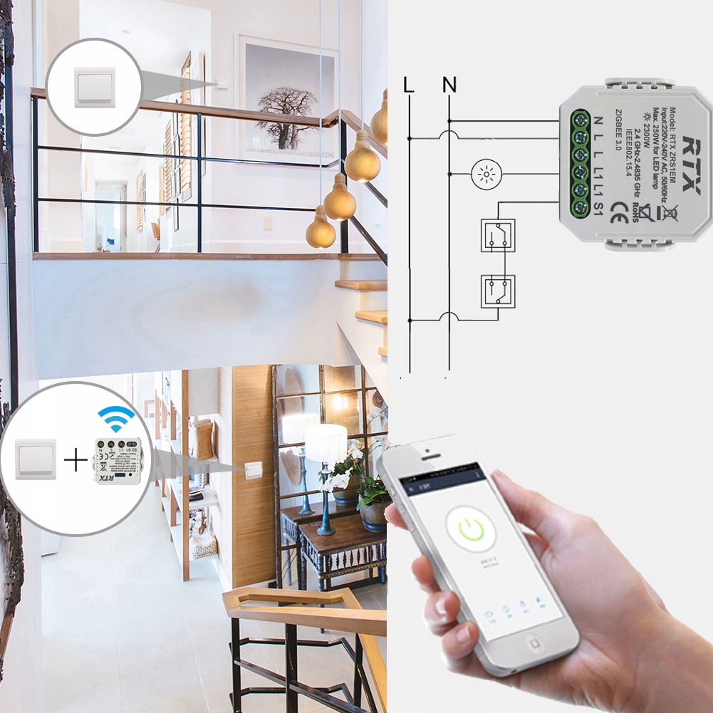 RTX Moduł TUYA ZigBee Sterownik Przekaźnik Pomiar Energii EAN (GTIN) 5903794123434
