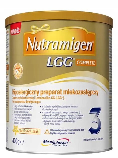 Nutramigen 3 LGG Complete preperat mlekozastępczy smak waniliowy 400g