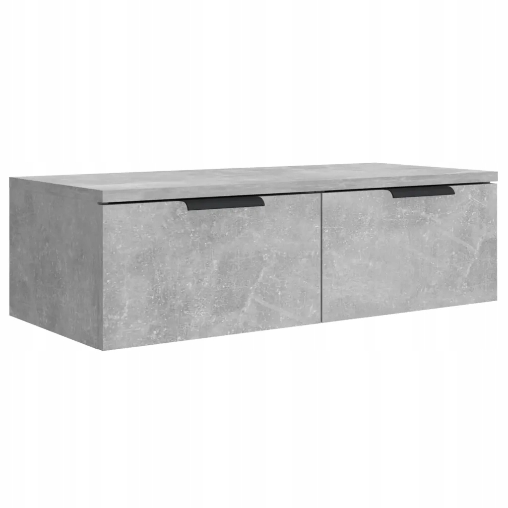 Závěsná skříňka 68 x 30 x 20 cm, šedá barva betonu, materiál na bázi dřeva