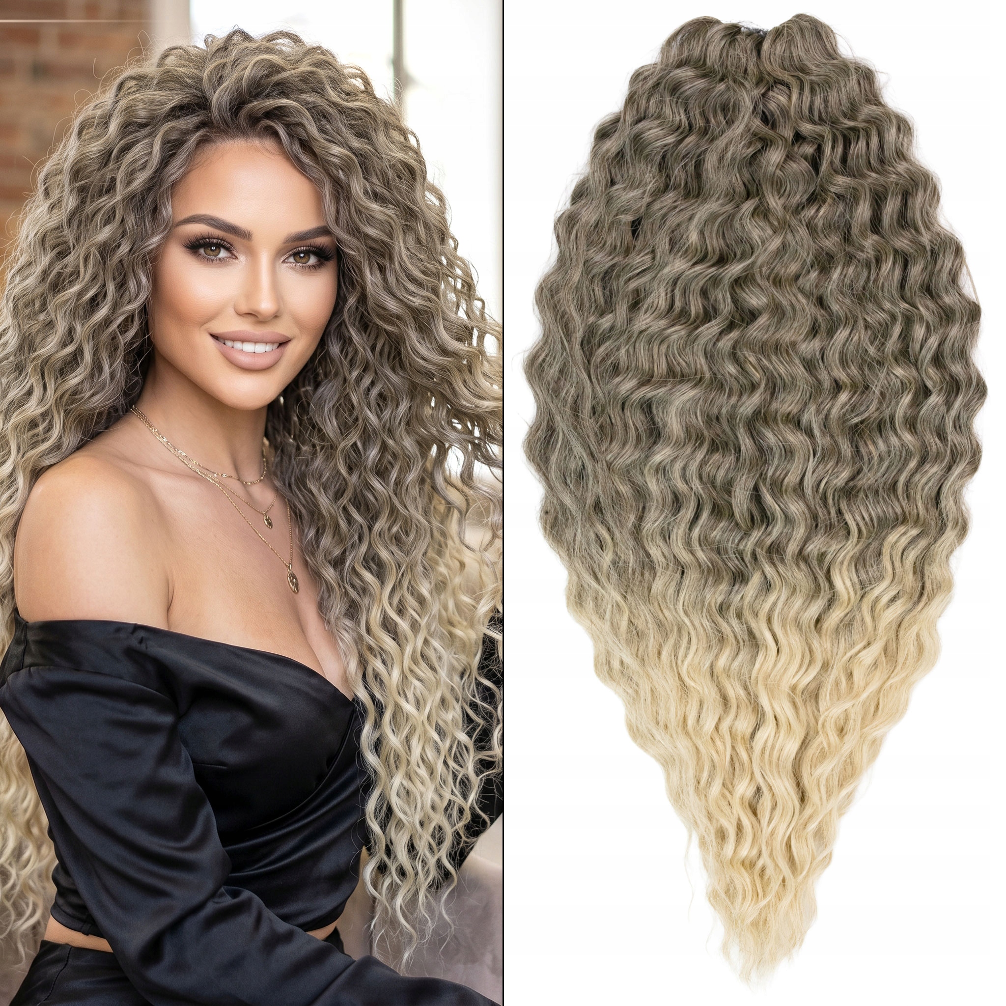 Syntetické vlasy Afroloki Ariel Premium 55 cm 300 g blond hnědá ombre