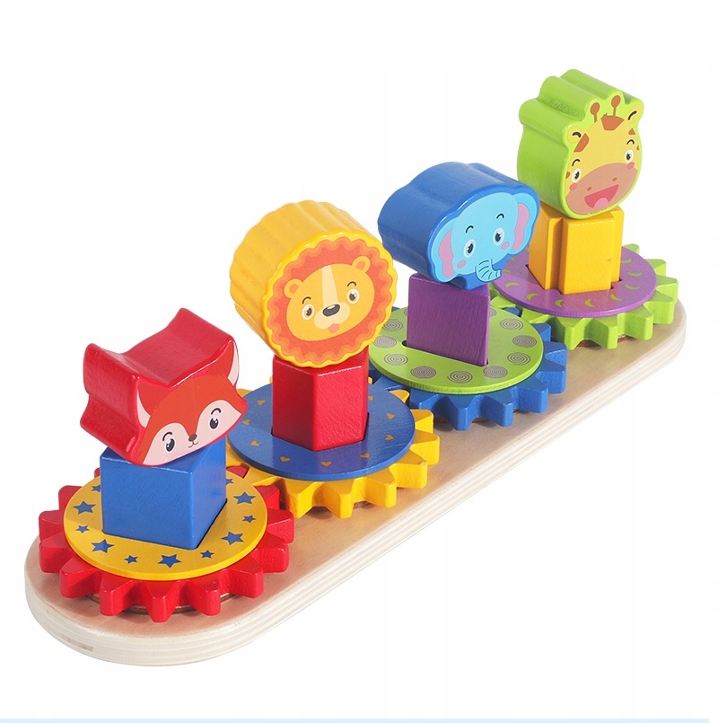 Piramidka drewniana kolorowa koła Montessori