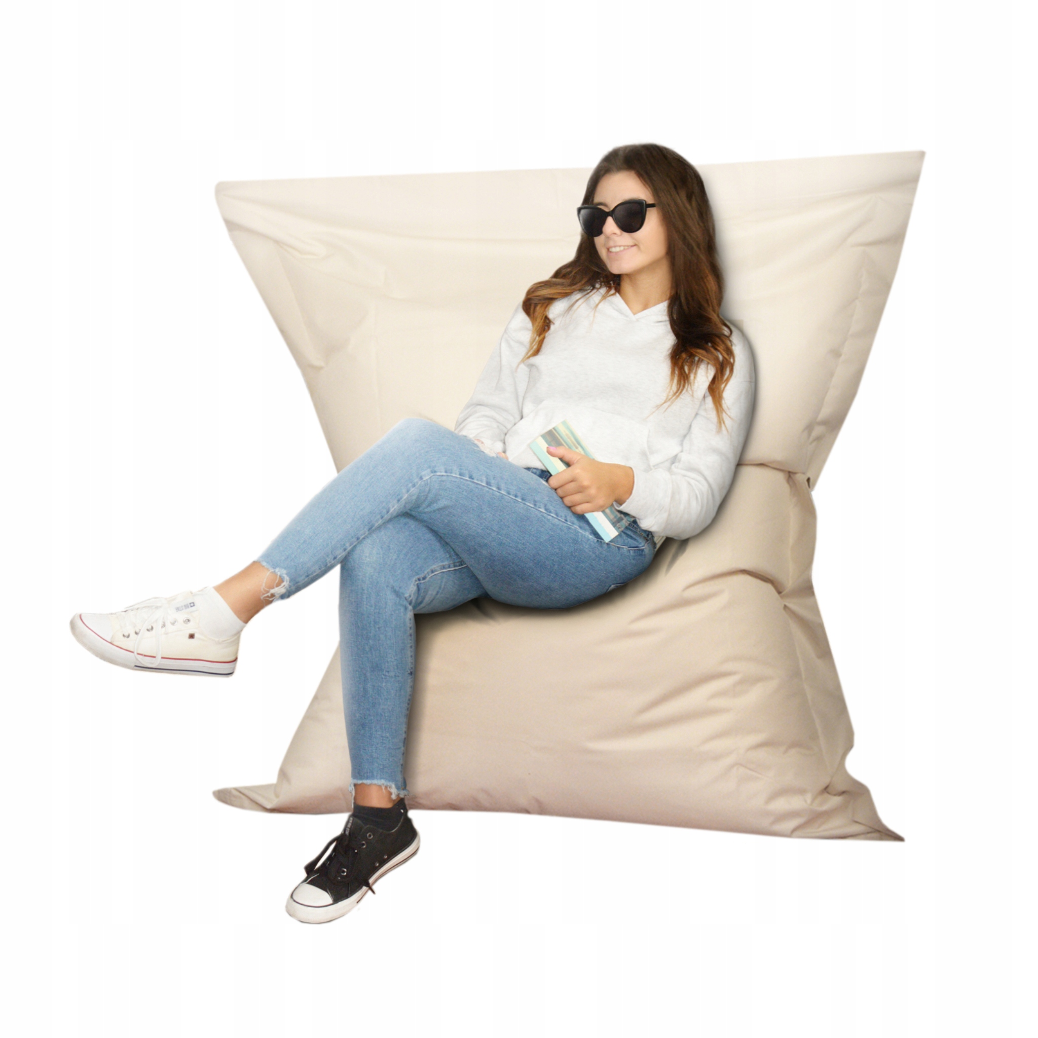 Pufa Worek do Siedzenia 350L XXL Eko Perłowy